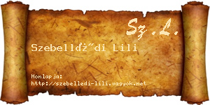 Szebellédi Lili névjegykártya