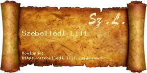 Szebellédi Lili névjegykártya
